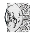 White And Black Scorpio Sign Print Leather Bible Cover