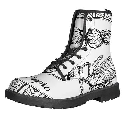 White And Black Scorpio Sign Print Backpack