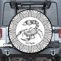 White And Black Scorpio Sign Print Leather Spare Tire Cover
