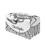 White And Black Scorpio Sign Print Leather Tissue Box Cover