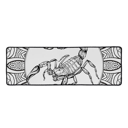 White And Black Scorpio Sign Print Long Kitchen Mat
