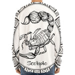 White And Black Scorpio Sign Print Long Sleeve Baseball Jersey