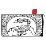 White And Black Scorpio Sign Print Mailbox Cover