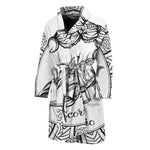 White And Black Scorpio Sign Print Men's Bathrobe