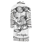 White And Black Scorpio Sign Print Men's Bathrobe