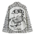 White And Black Scorpio Sign Print Men's Blazer