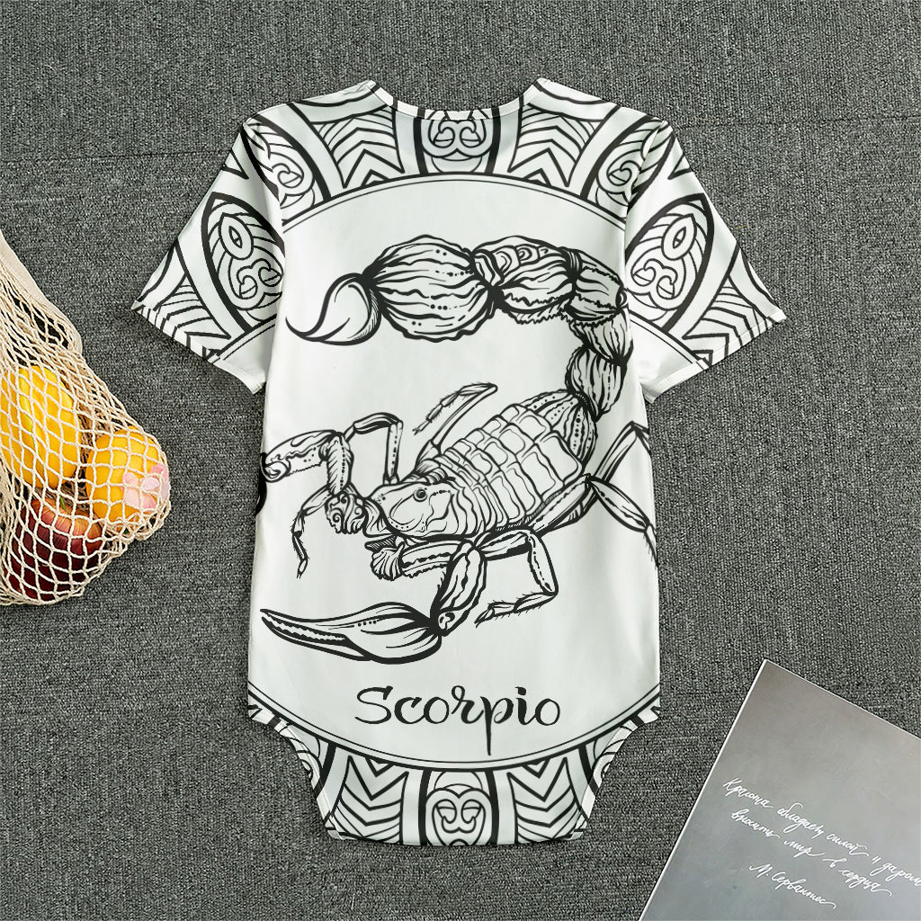 White And Black Scorpio Sign Print Men's Bodysuit