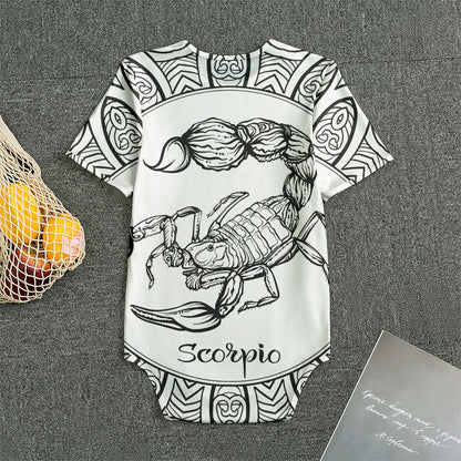 White And Black Scorpio Sign Print Men's Bodysuit