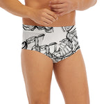 White And Black Scorpio Sign Print Men's Briefs