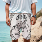 White And Black Scorpio Sign Print Men's Cargo Shorts