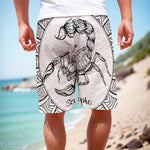 White And Black Scorpio Sign Print Men's Cargo Shorts