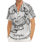 White And Black Scorpio Sign Print Men's Deep V-Neck Shirt
