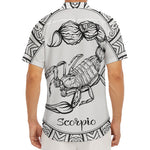 White And Black Scorpio Sign Print Men's Deep V-Neck Shirt