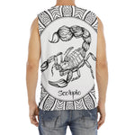 White And Black Scorpio Sign Print Men's Fitness Tank Top