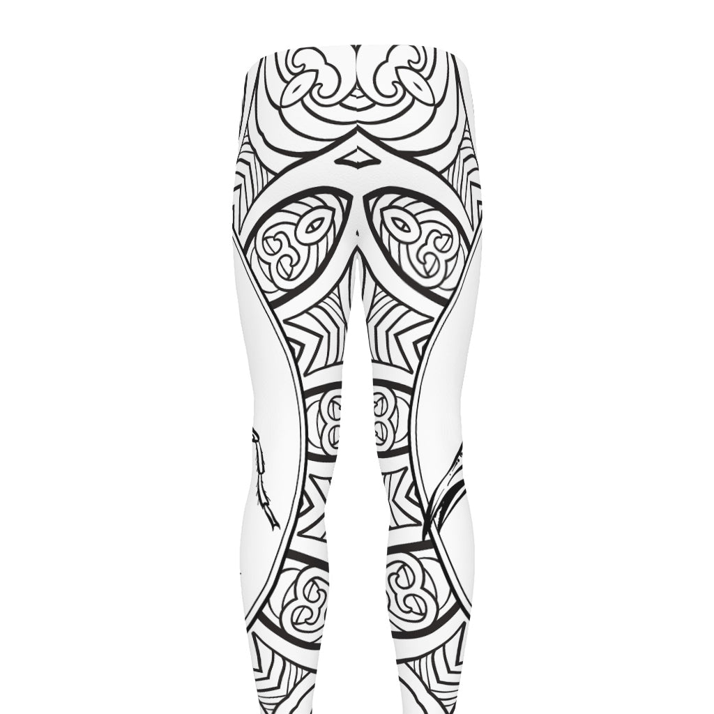 White And Black Scorpio Sign Print Men's leggings
