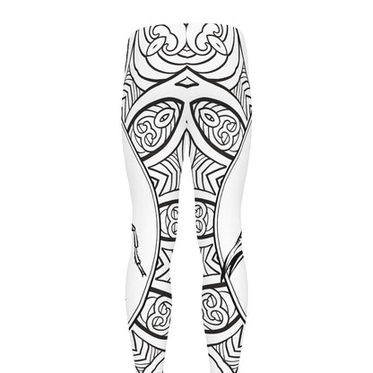 White And Black Scorpio Sign Print Men's leggings