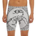 White And Black Scorpio Sign Print Men's Long Boxer Briefs