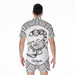 White And Black Scorpio Sign Print Men's Rompers