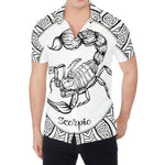 White And Black Scorpio Sign Print Men's Shirt
