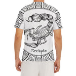 White And Black Scorpio Sign Print Men's Short Sleeve Rash Guard