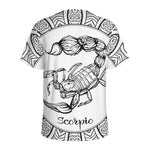 White And Black Scorpio Sign Print Men's Sports T-Shirt