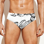 White And Black Scorpio Sign Print Men's Swim Briefs