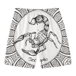 White And Black Scorpio Sign Print Men's Swim Trunks