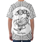 White And Black Scorpio Sign Print Men's Velvet T-Shirt