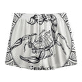 White And Black Scorpio Sign Print Mesh Shorts