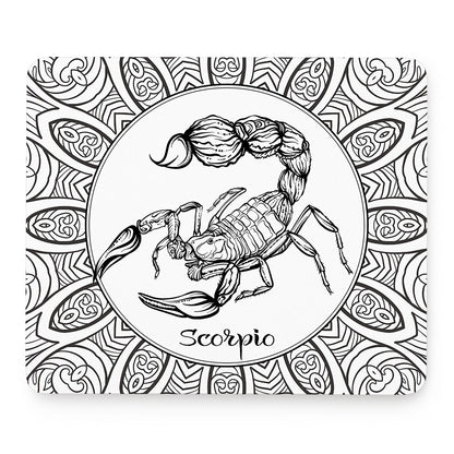 White And Black Scorpio Sign Print Mouse Pad
