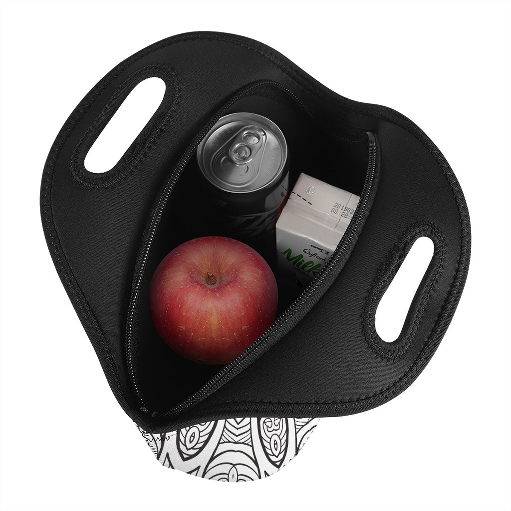 White And Black Scorpio Sign Print Neoprene Lunch Bag