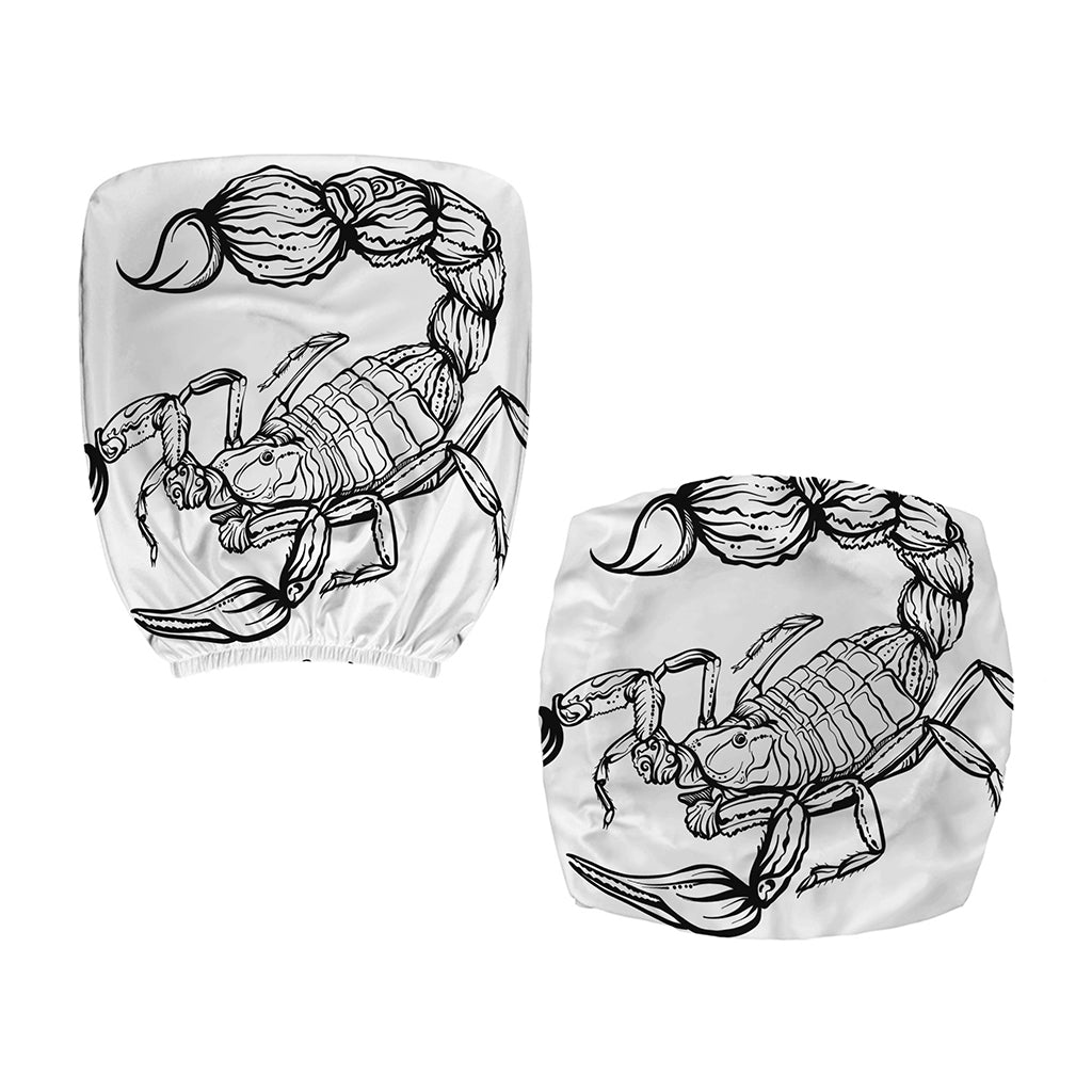 White And Black Scorpio Sign Print Office Chair Cover