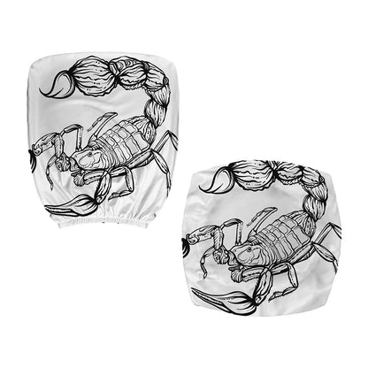 White And Black Scorpio Sign Print Office Chair Cover