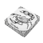 White And Black Scorpio Sign Print Outdoor Seat Cushion Cover