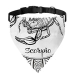 White And Black Scorpio Sign Print Over The Collar Dog Bandana