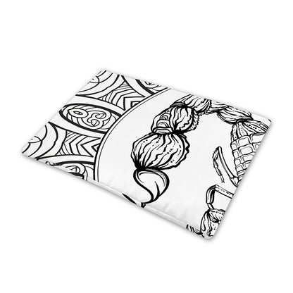 White And Black Scorpio Sign Print Pet Cooling Mat Cover