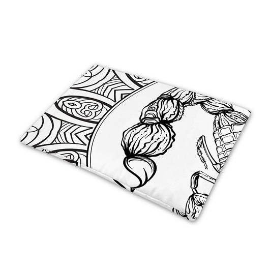White And Black Scorpio Sign Print Pet Cooling Mat Cover