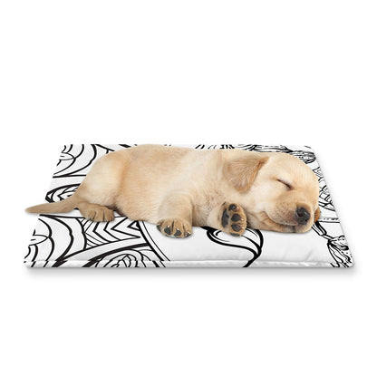 White And Black Scorpio Sign Print Pet Cooling Mat Cover
