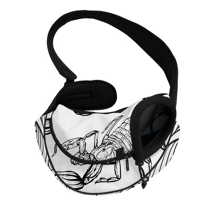 White And Black Scorpio Sign Print Pet Sling Carrier