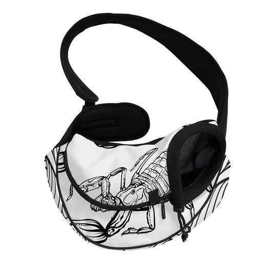 White And Black Scorpio Sign Print Pet Sling Carrier