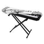 White And Black Scorpio Sign Print Piano Keyboard Cover
