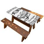 White And Black Scorpio Sign Print Picnic Table Cover