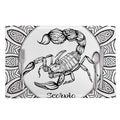 White And Black Scorpio Sign Print Placemat