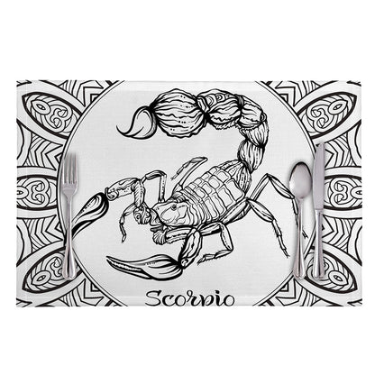 White And Black Scorpio Sign Print Placemat