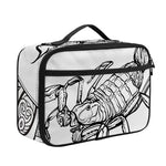 White And Black Scorpio Sign Print Portable Lunch Bag