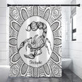 White And Black Scorpio Sign Print Premium Shower Curtain