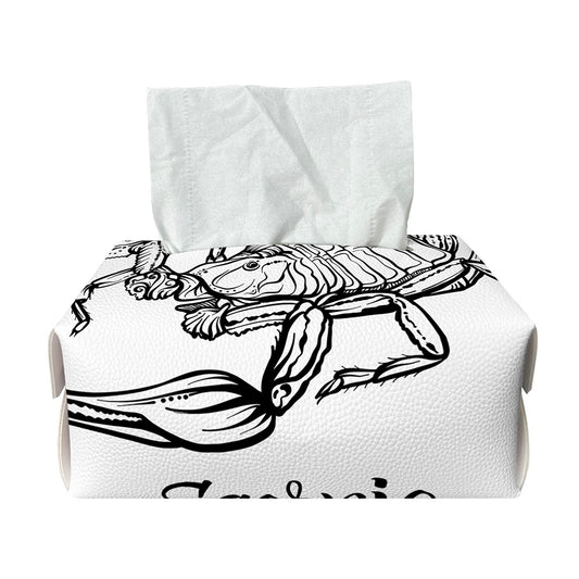 White And Black Scorpio Sign Print Rectangle Tissue Box Cover