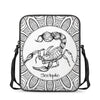 White And Black Scorpio Sign Print Rectangular Crossbody Bag