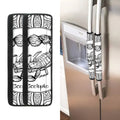 White And Black Scorpio Sign Print Refrigerator Handle Covers