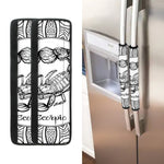 White And Black Scorpio Sign Print Refrigerator Handle Covers